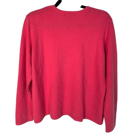 Lands' End Womens XL Petite Italian CASHMERE Sweater Crewneck Dark Hot Pink EUC! - Picture 3 of 6